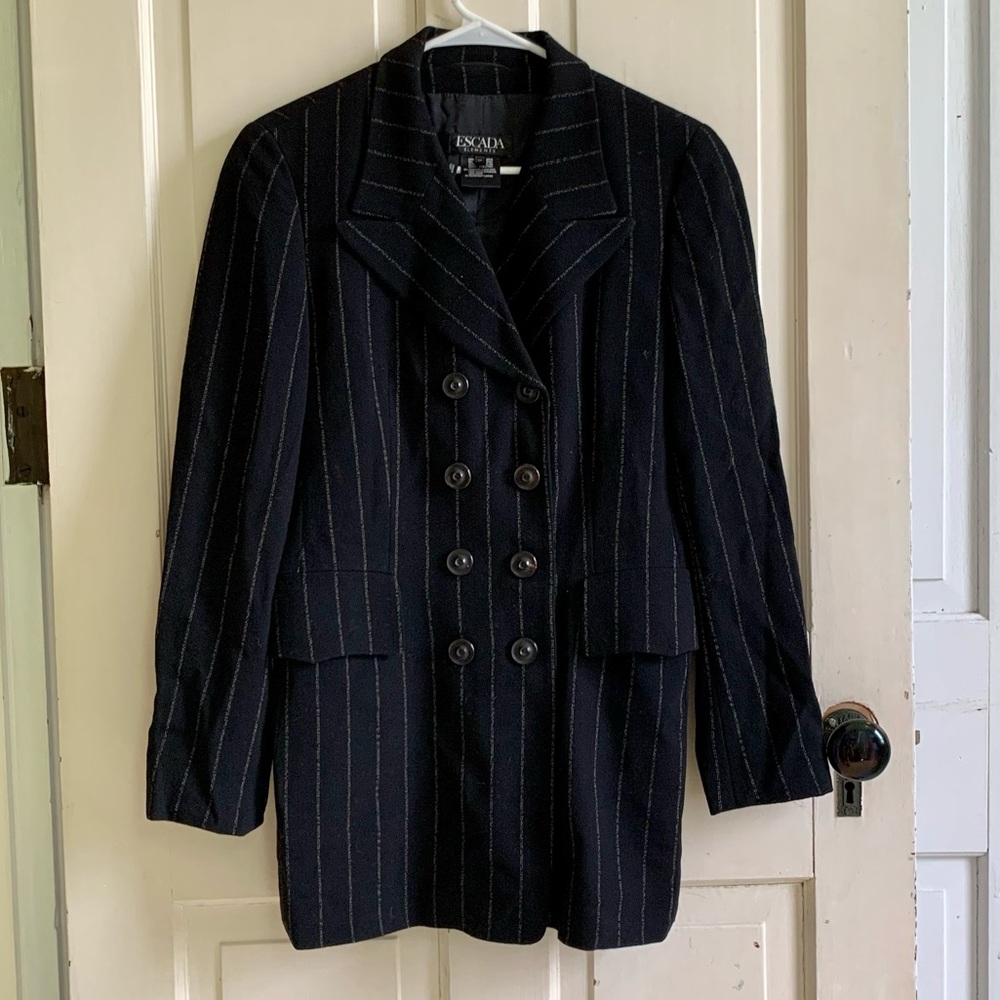 ESCADA ELEMENTS long wool pinstripe blazer